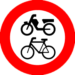 Gesloten voor fietsen, 
        bromfietsen en gehandicaptenvoertuigen