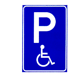 Parkeergelegenheid voor het motor- of invalidenvoertuig dat door of t.b.v. invaliden wordt gebruikt; tevens parkeerverbod voor 
        andere voertuigen